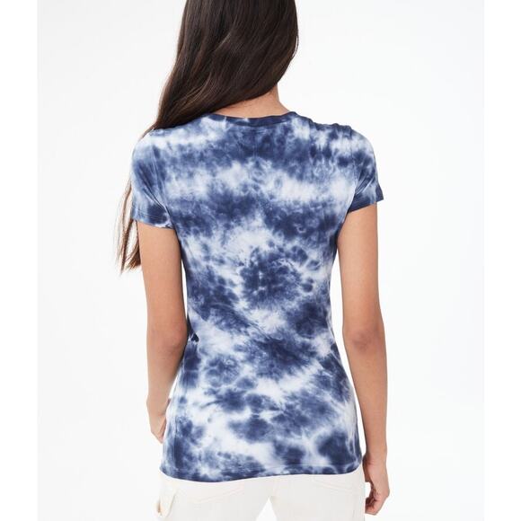 Aeropostale Classic Crew Blue Tie Dye NYC New York Short Sleeve T-Shirt Medium - Picture 4 of 10